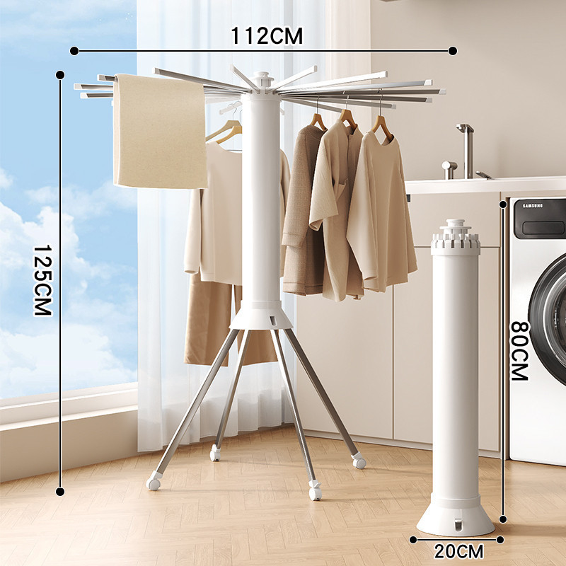 Varal Dobrável Portátil Giratório de Chão