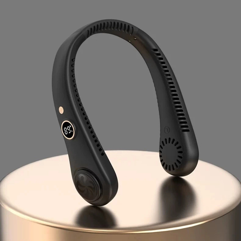 Ventilador de Pescoço Flexível USB Recarregável Portátil p/ Viagem, Treino e Camping