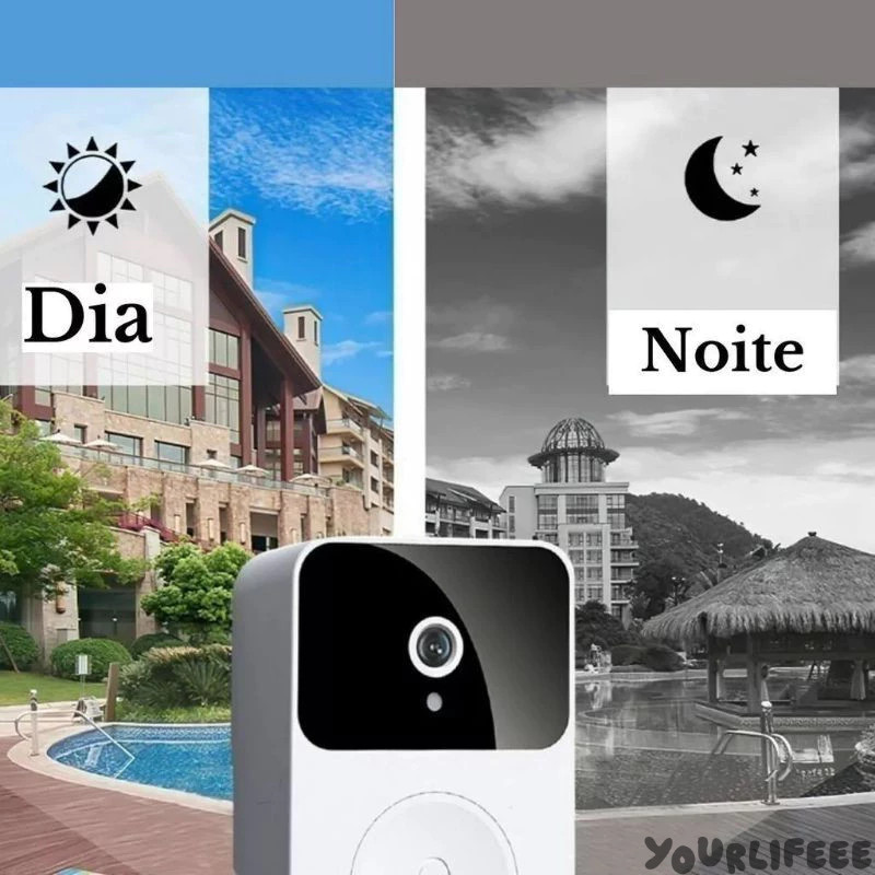 Campainha com Câmera Vídeo Sem Fio | HD Wi-Fi Inteligente | Smart Home | Visualize pelo Celular